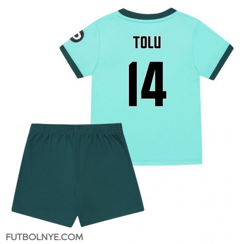Camiseta Wolves Tolu Arokodare #14 Visitante Equipación para niños 2025-26 manga corta (+ pantalones cortos)